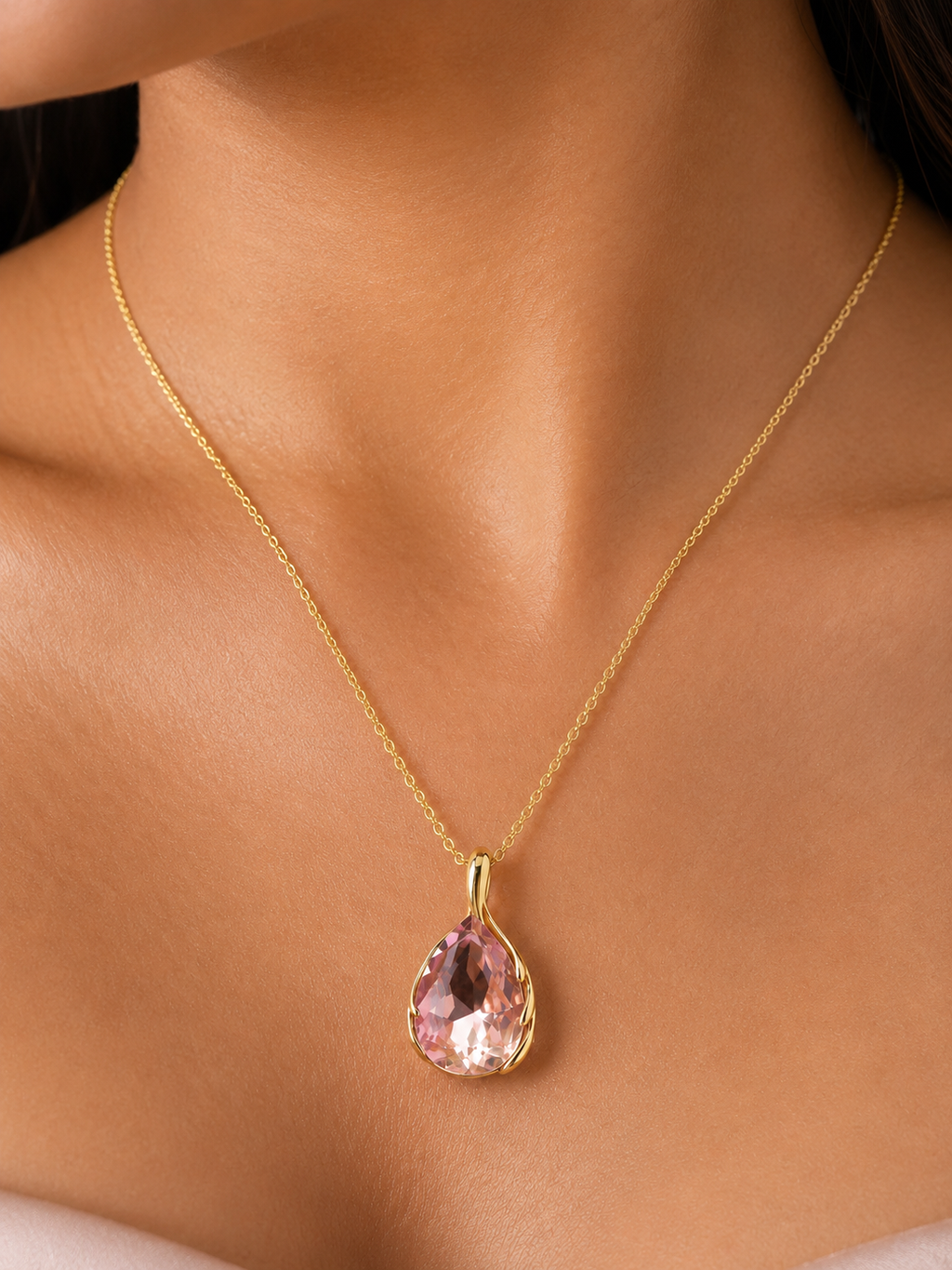 Pink Facet Pendant Set