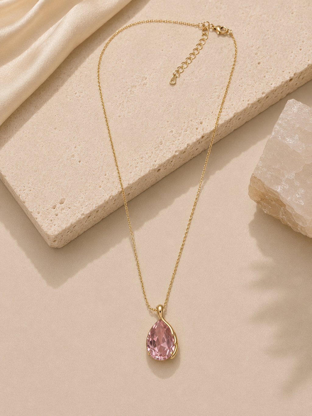 Pink Facet Pendant Set