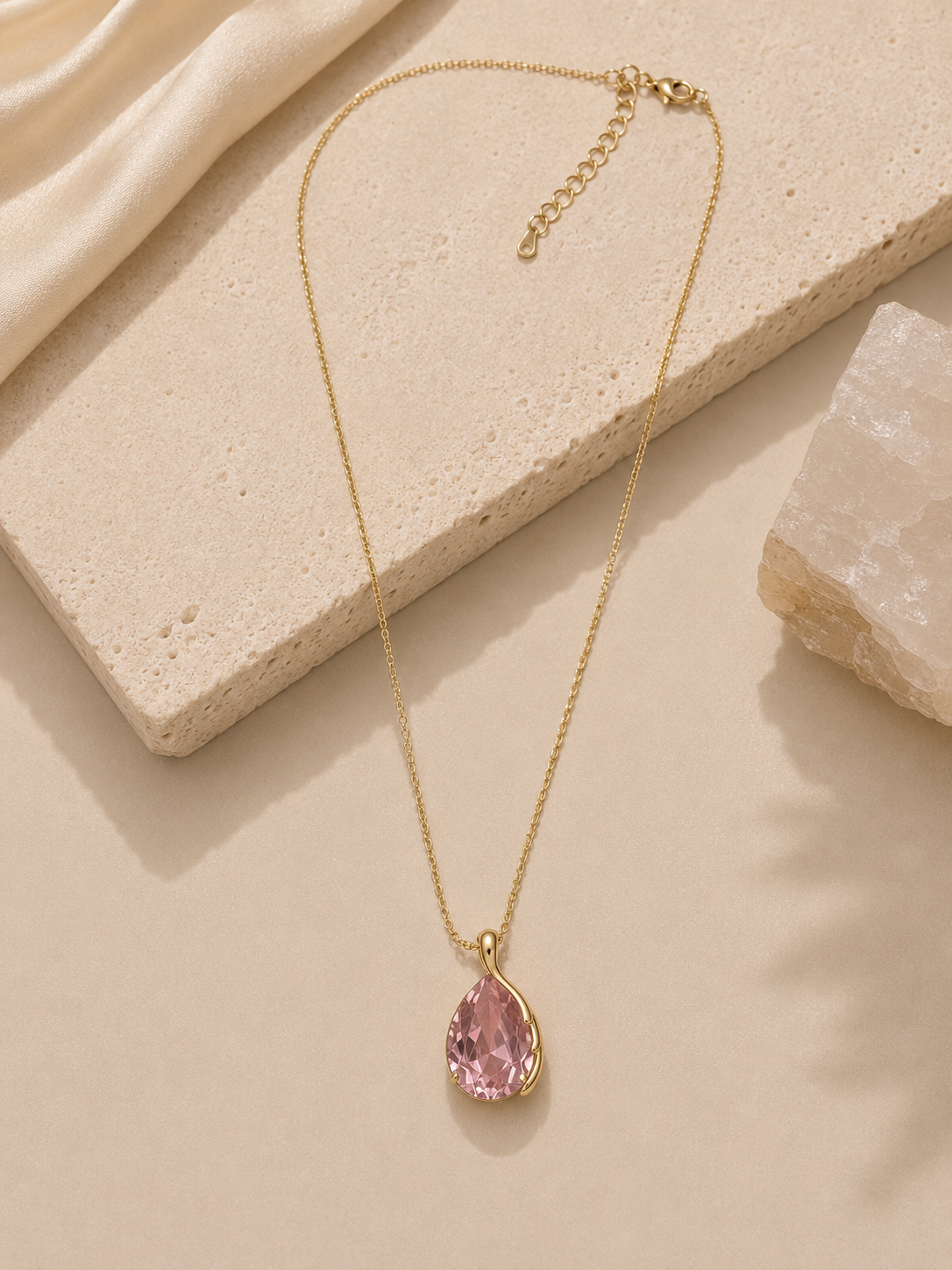 Pink Facet Pendant Set