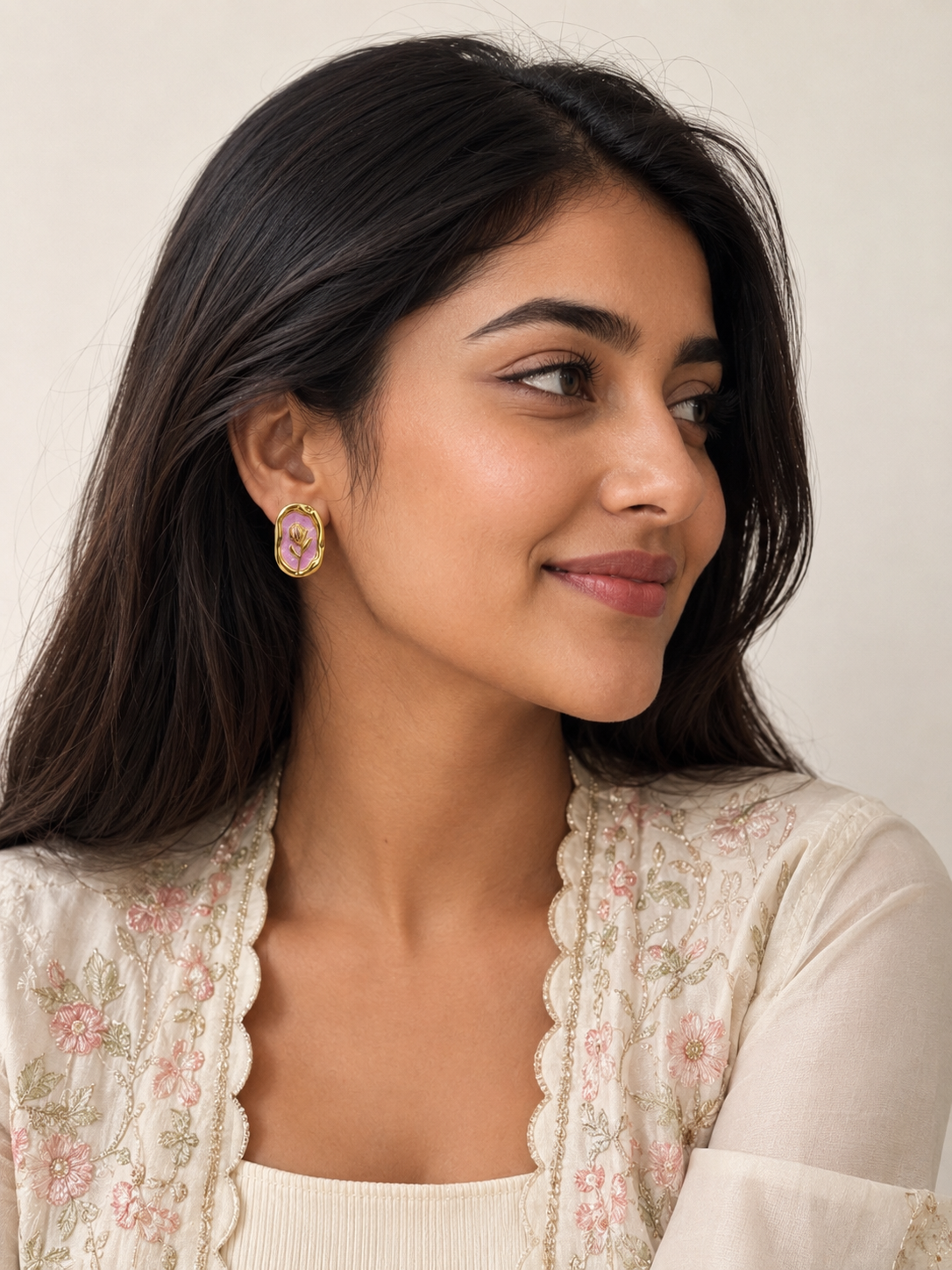 Lavender Bloom Stud Earrings