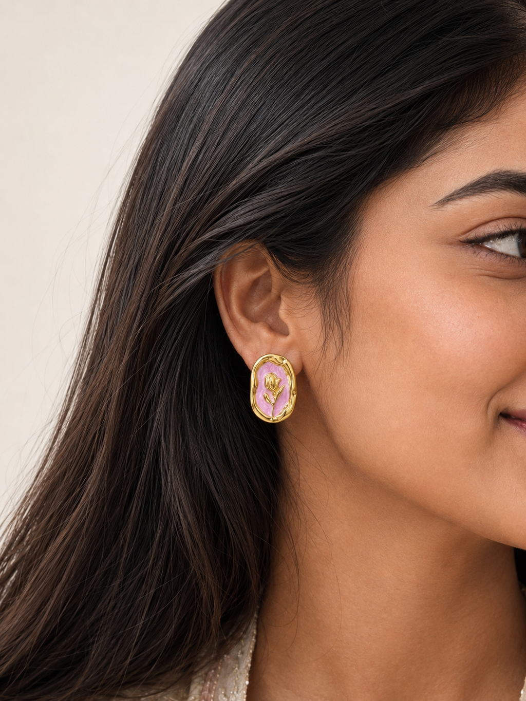 Lavender Bloom Stud Earrings