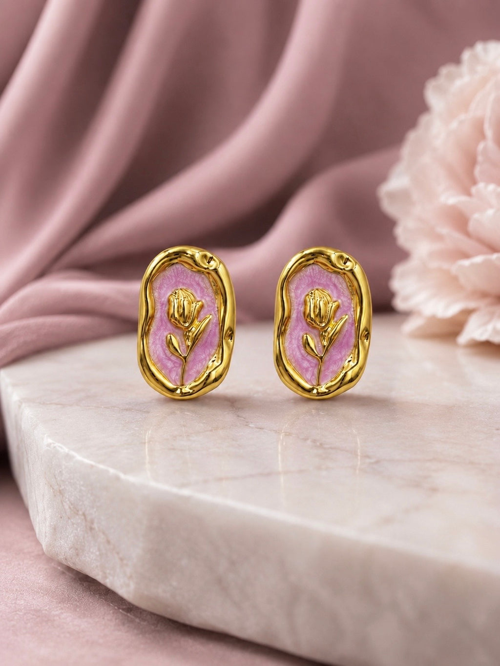 Lavender Bloom Stud Earrings