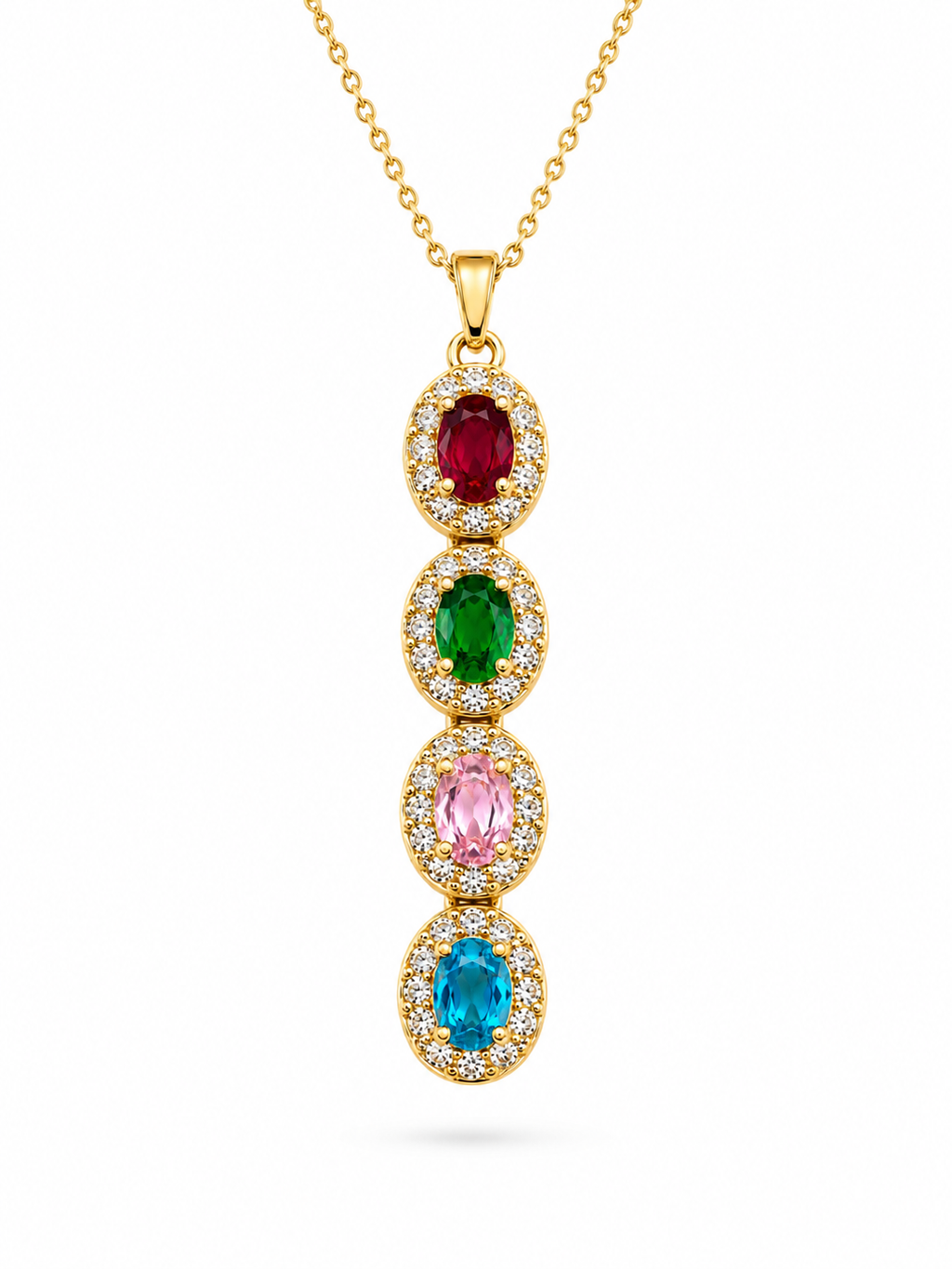 Roselle Four Stone Necklace