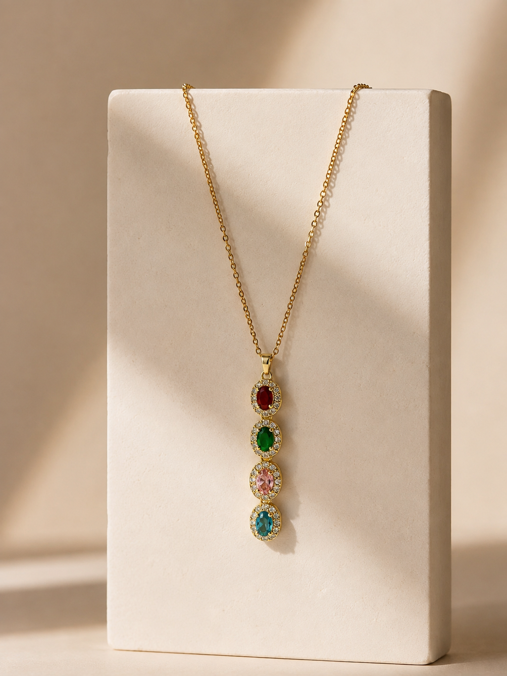 Roselle Four Stone Necklace