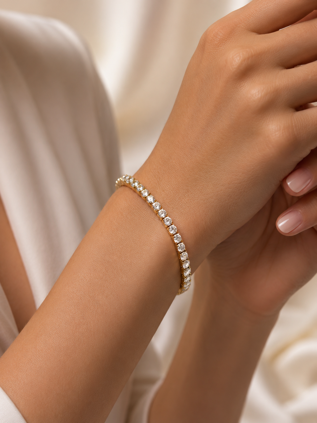 Round-Cut Rivière Tennis Bracelet