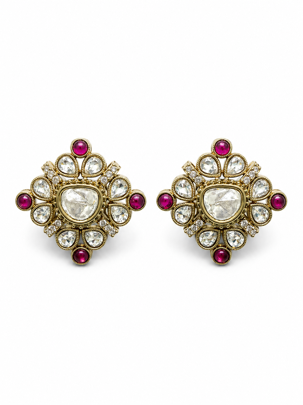 Royal Ruby Kundan Stud Earrings