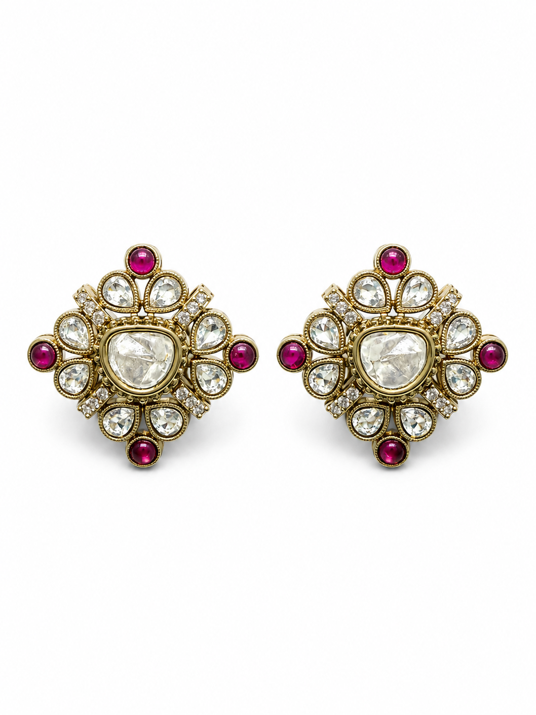 Royal Ruby Kundan Stud Earrings