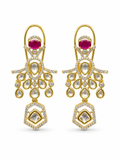 Ruby Red Ornate Statement Danglers