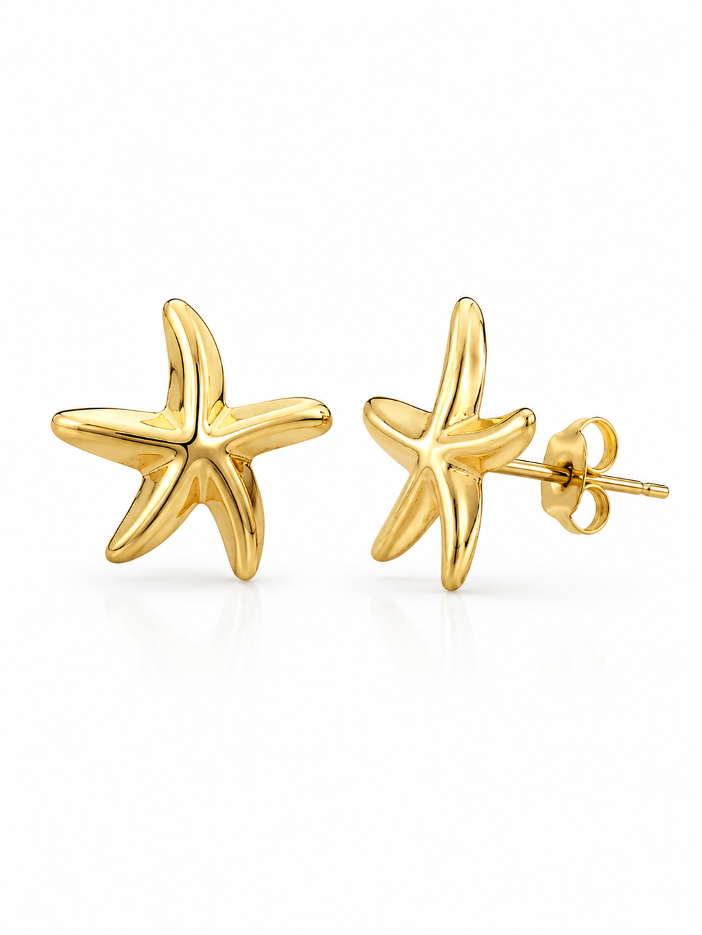 Seaside Golden Starfish Studs