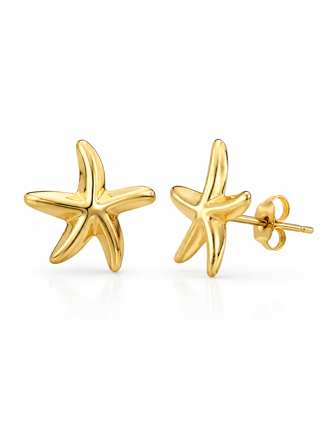 Seaside Golden Starfish Studs