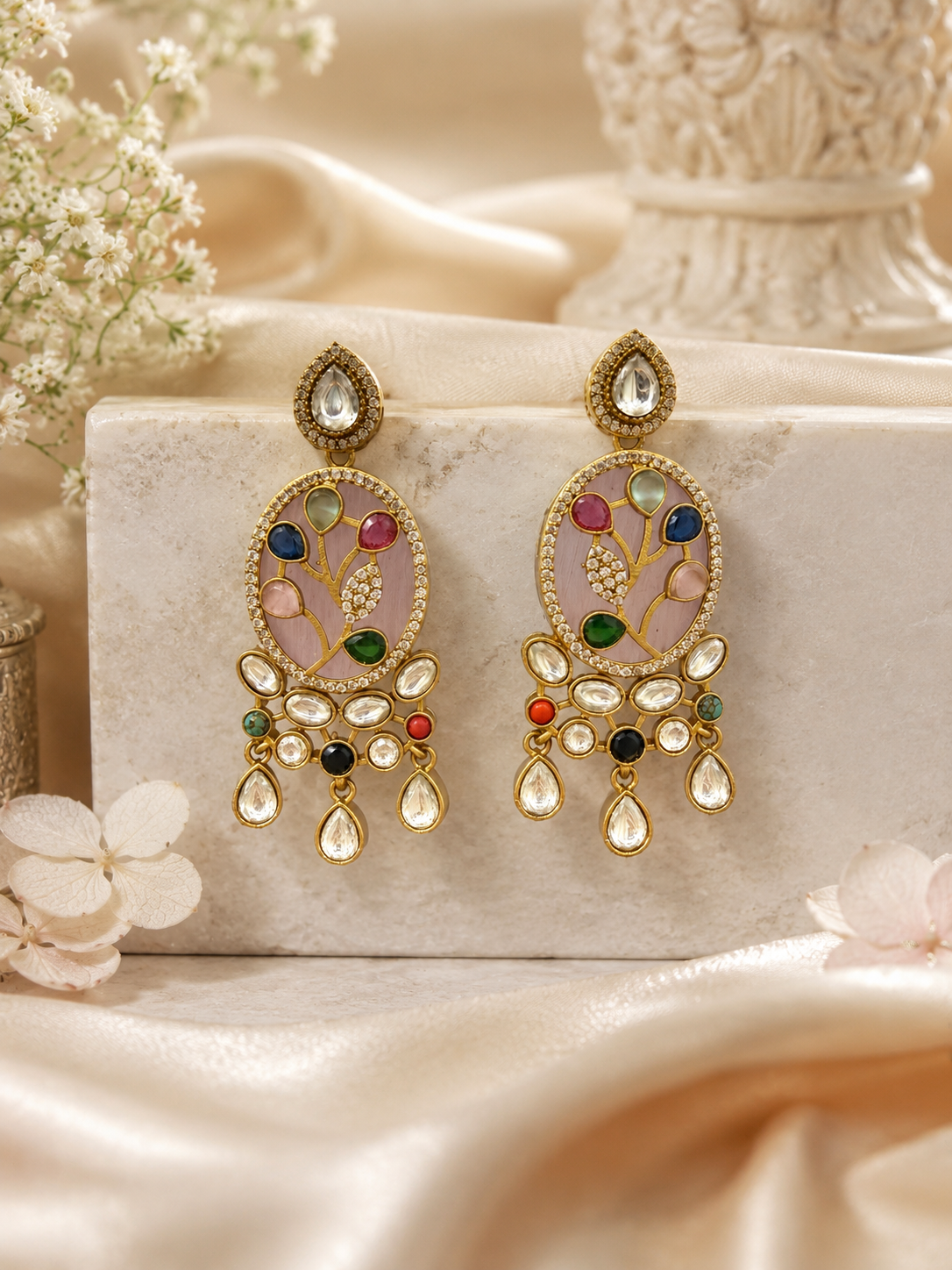 Shahi Bagh Kundan Danglers