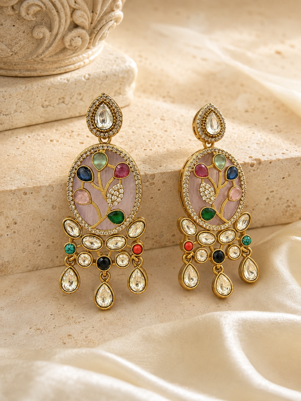 Shahi Bagh Kundan Danglers
