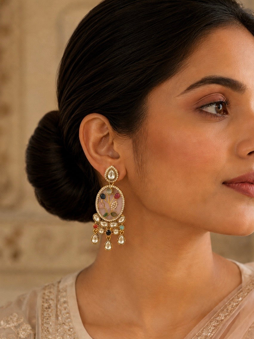 Shahi Bagh Kundan Danglers