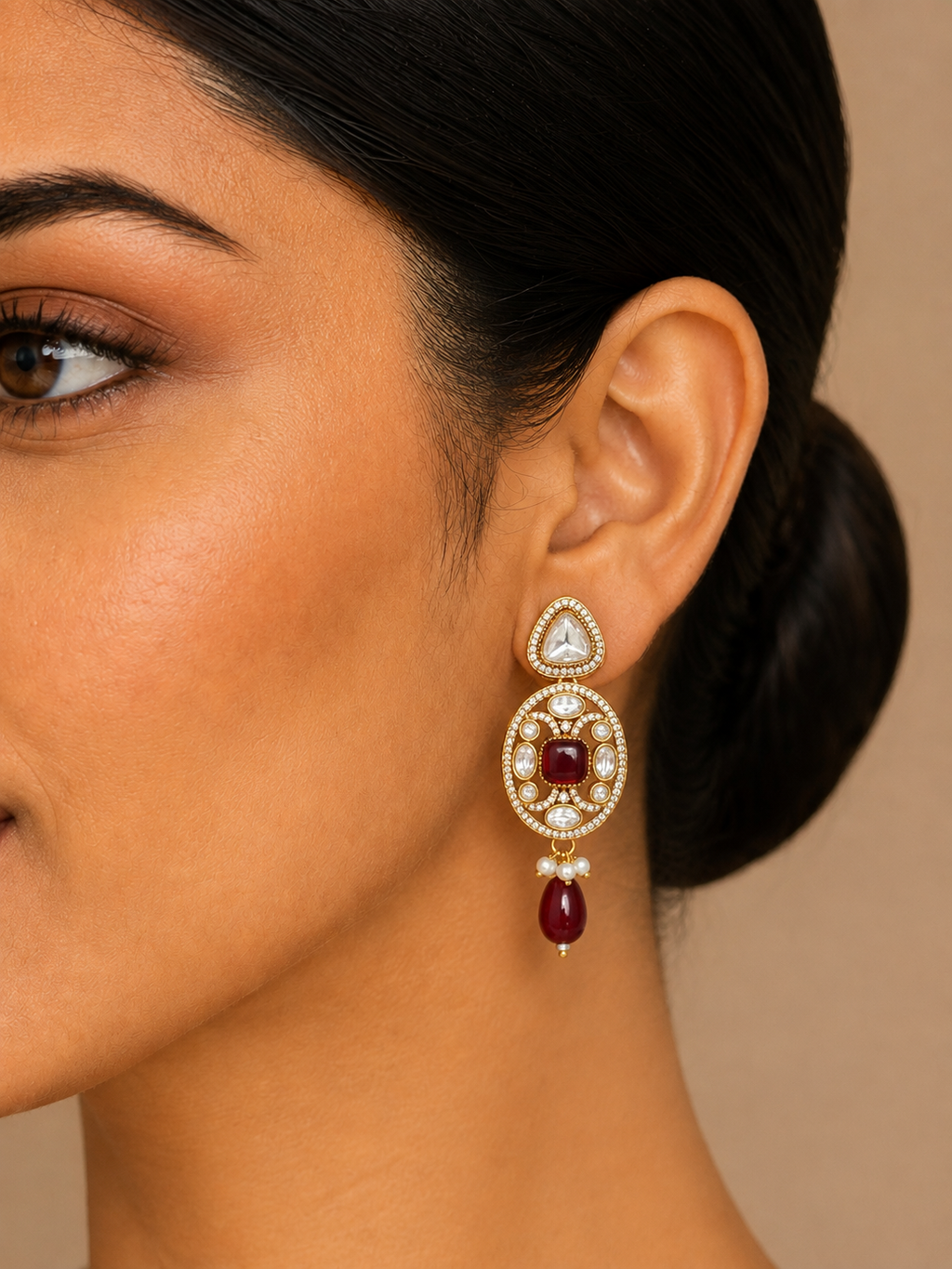 Shringar Ruby Red Kundan Necklace Set