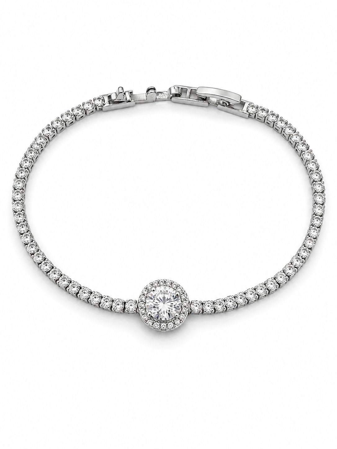 Silver Halo Tennis Bracelet
