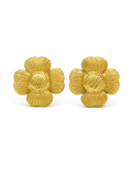 Textured Gold Flower Stud Earrings