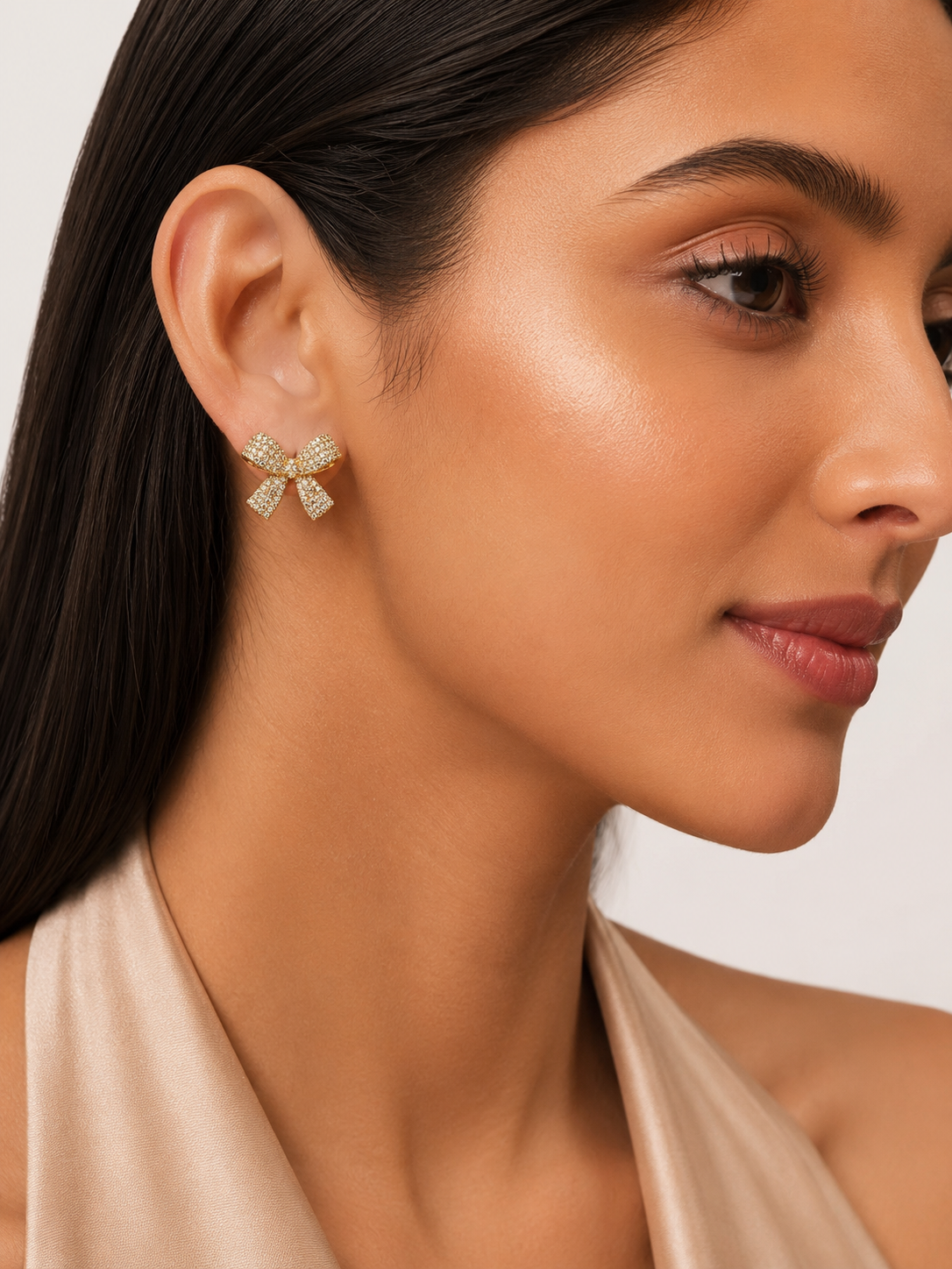 The Pavé Bow Stud Earrings
