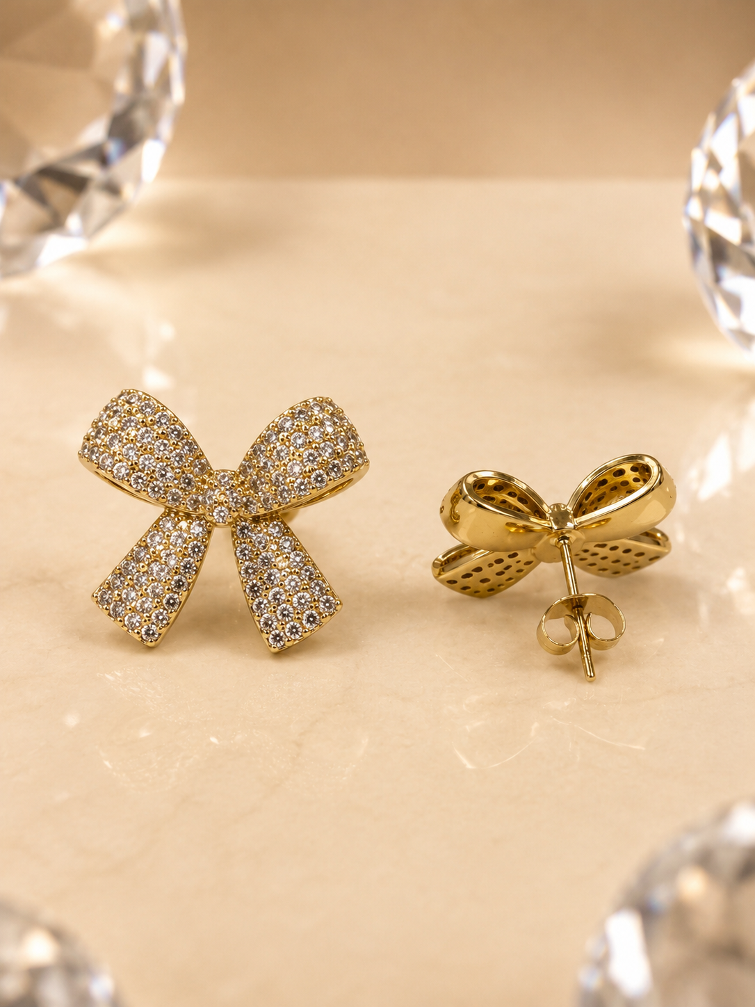 The Pavé Bow Stud Earrings