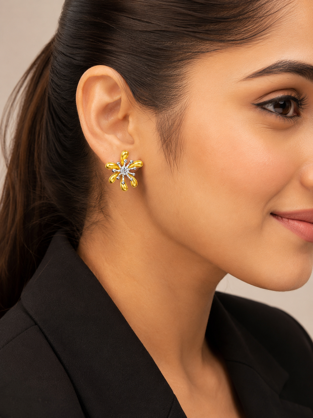 French Petal Stud Earrings