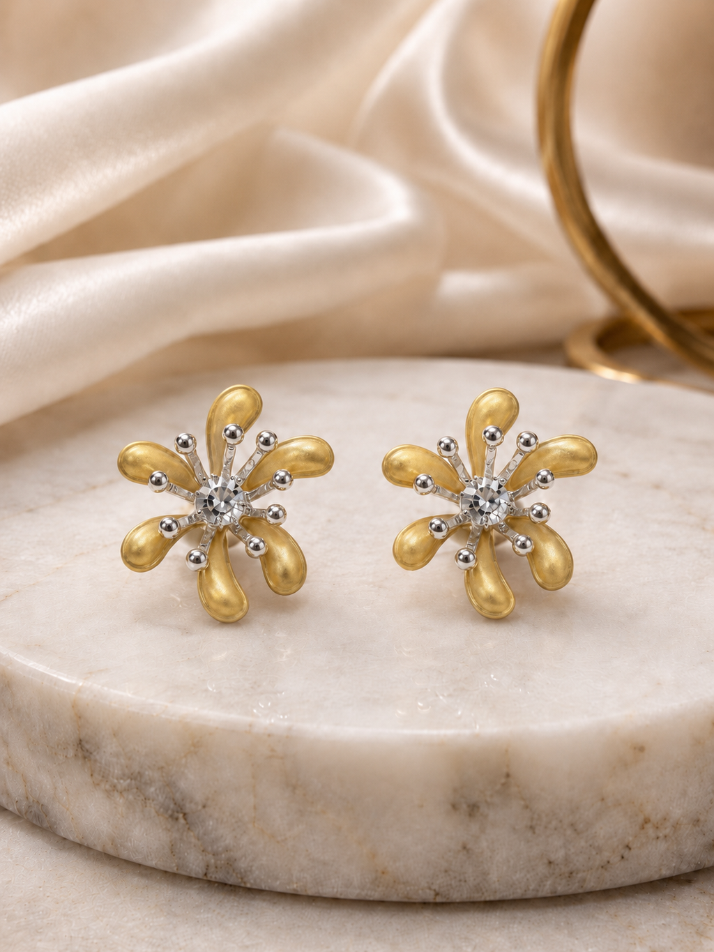 French Petal Stud Earrings