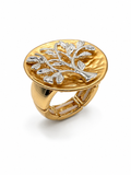 Two-Tone Tree Medallion Statement Ring