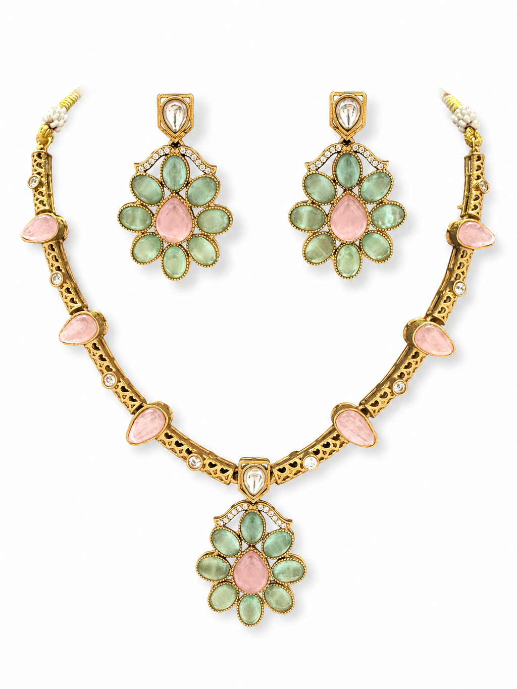 Vanya Blush & Mint Necklace Set