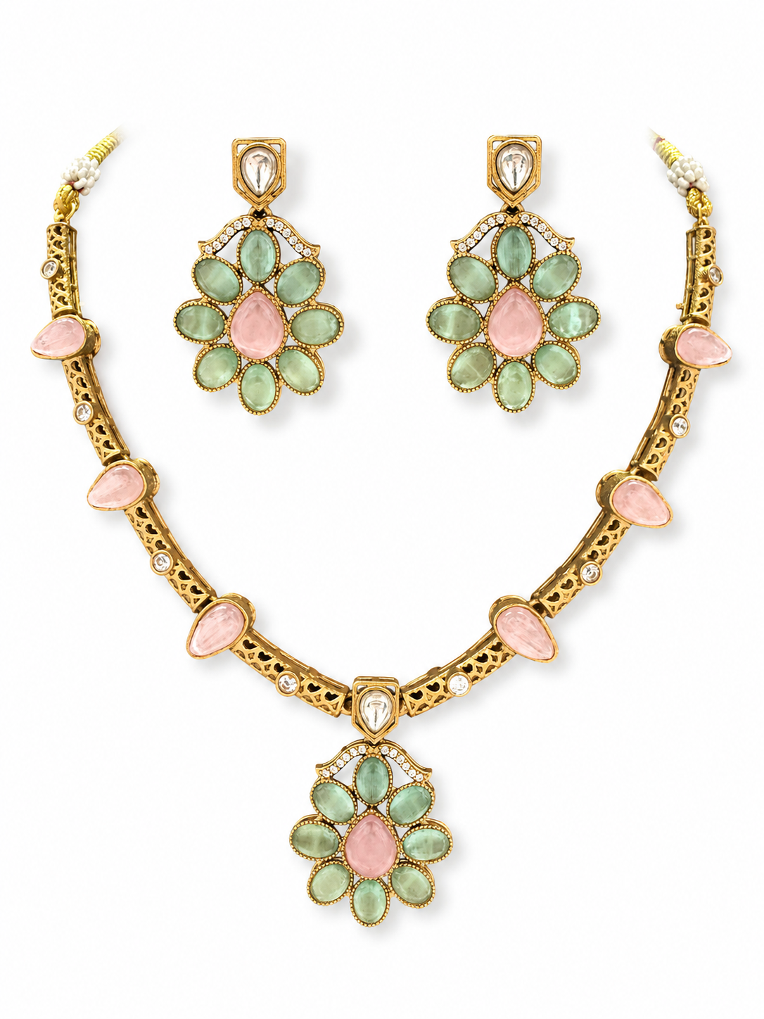 Vanya Blush & Mint Necklace Set