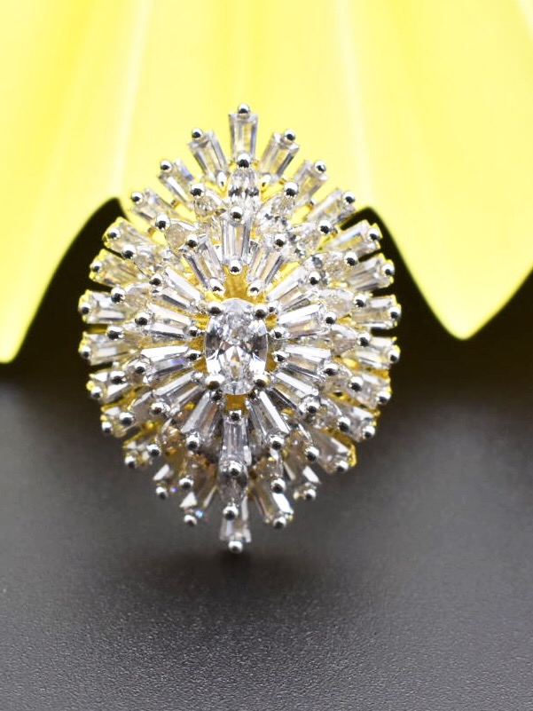 Elegant American Diamond Ajustable Cocktail Ring