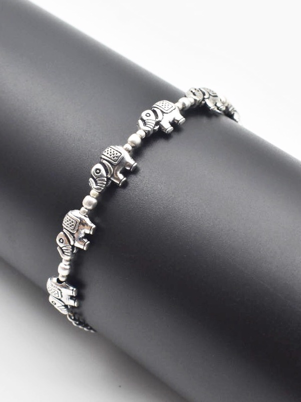 German Silver Little Elephant Chain Bracelet